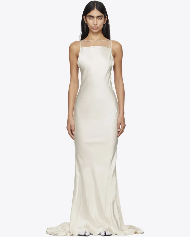 Maison Margiela, Платье макси из атласа | Фото: ssense.com