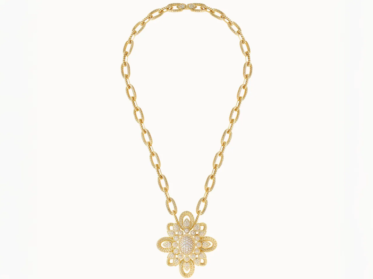 Винтажное колье Serpent Bohème, усыпанное бриллиантами, из желтого золота
