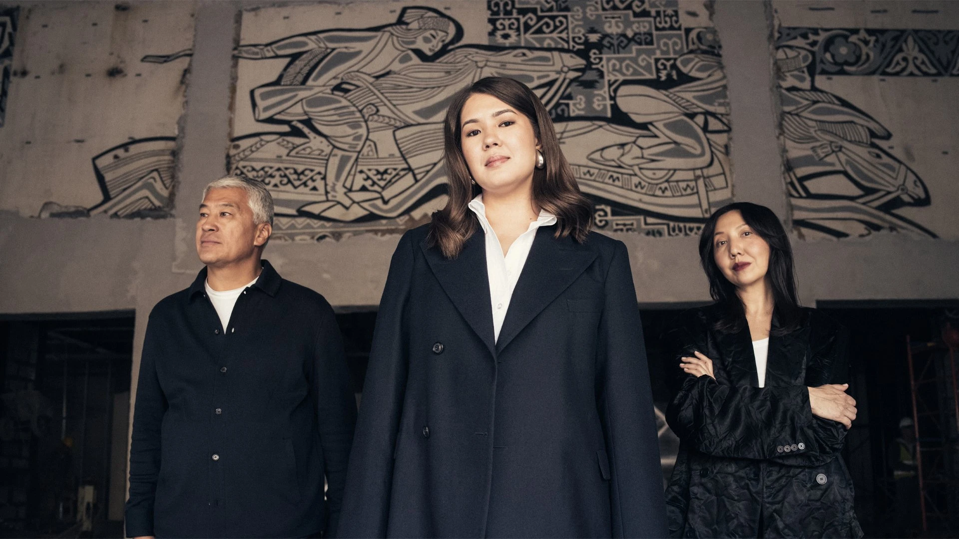 Кайрат Боранбаев, Алима Кайрат и Джама Нуркалиева в «Целинном» | Фотограф: Георгий Кардава