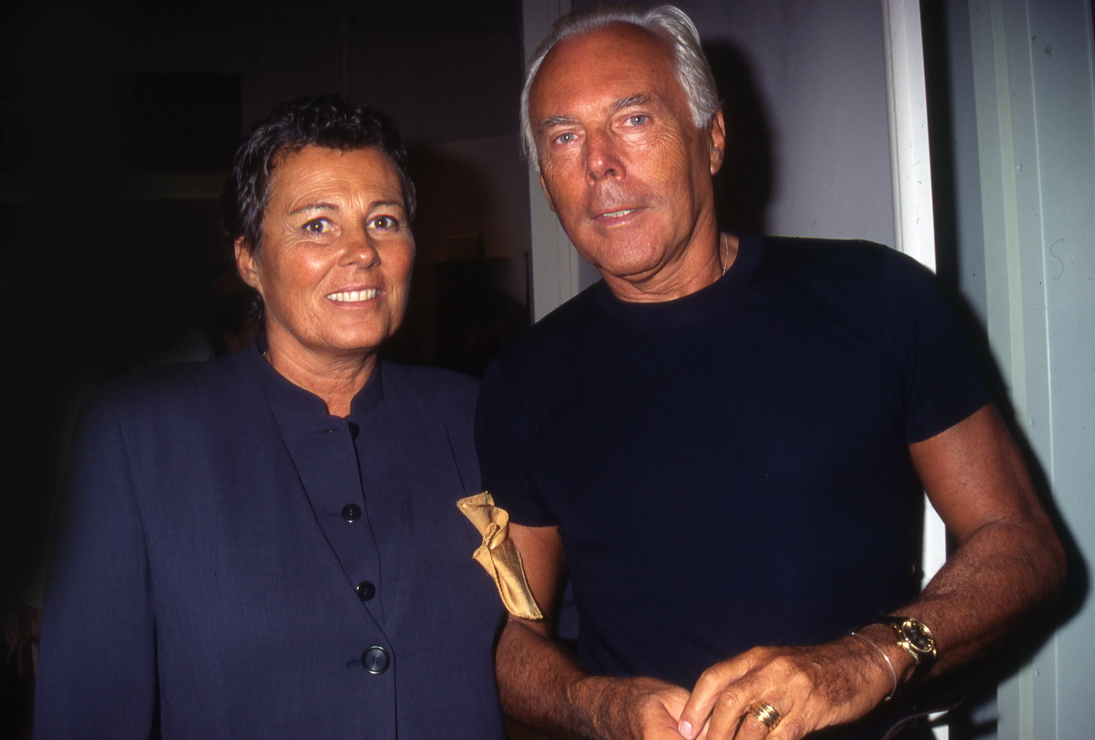 Джорджо Армани әпкесі Розаннамен Armani бутигінің ашылуында, Нью-Йорк, 1996 жыл | Getty Images