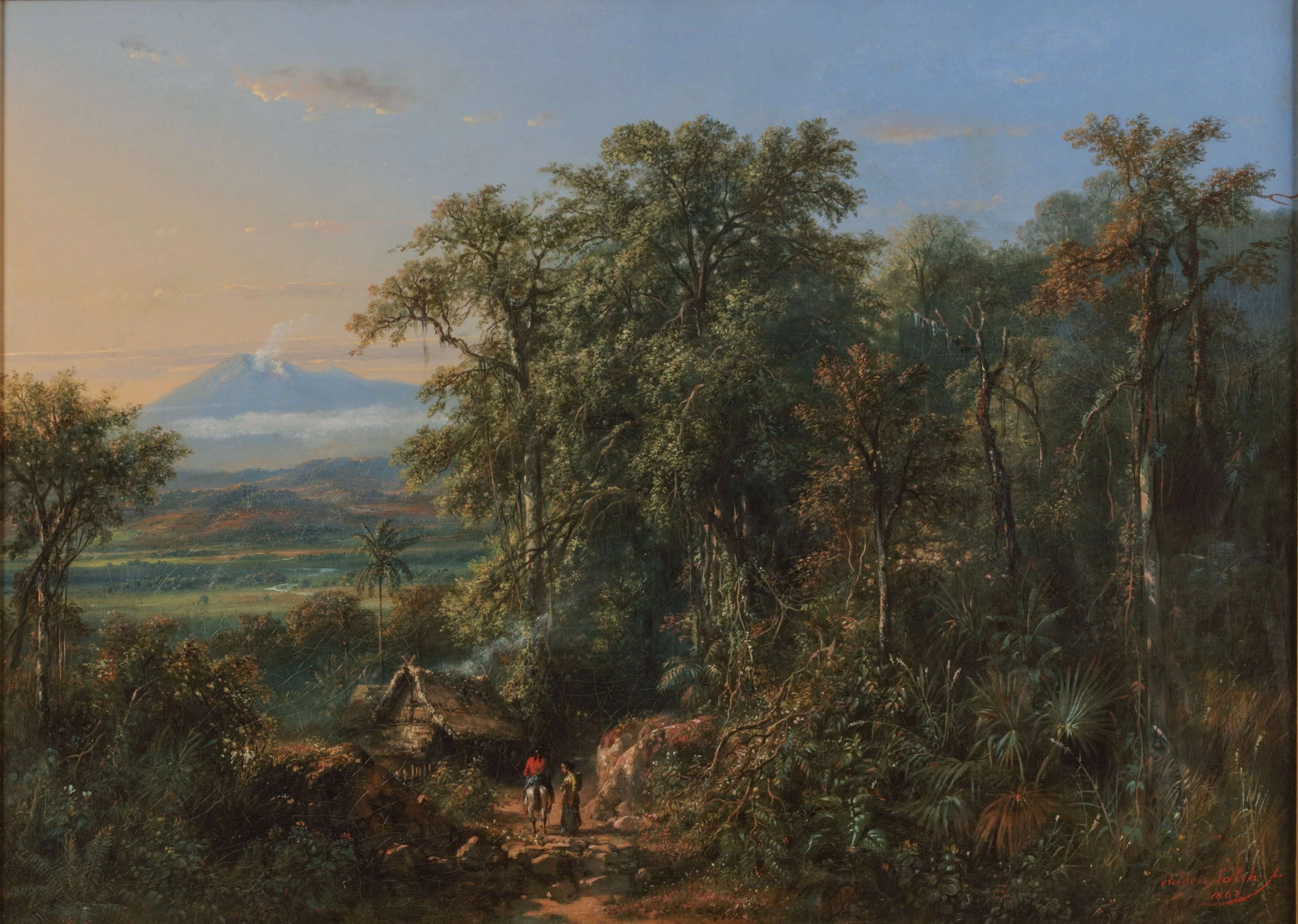 RADEN SALEH, Javanese Landscape, View of Merbabu and Merapi, 1862 | artweek.sg