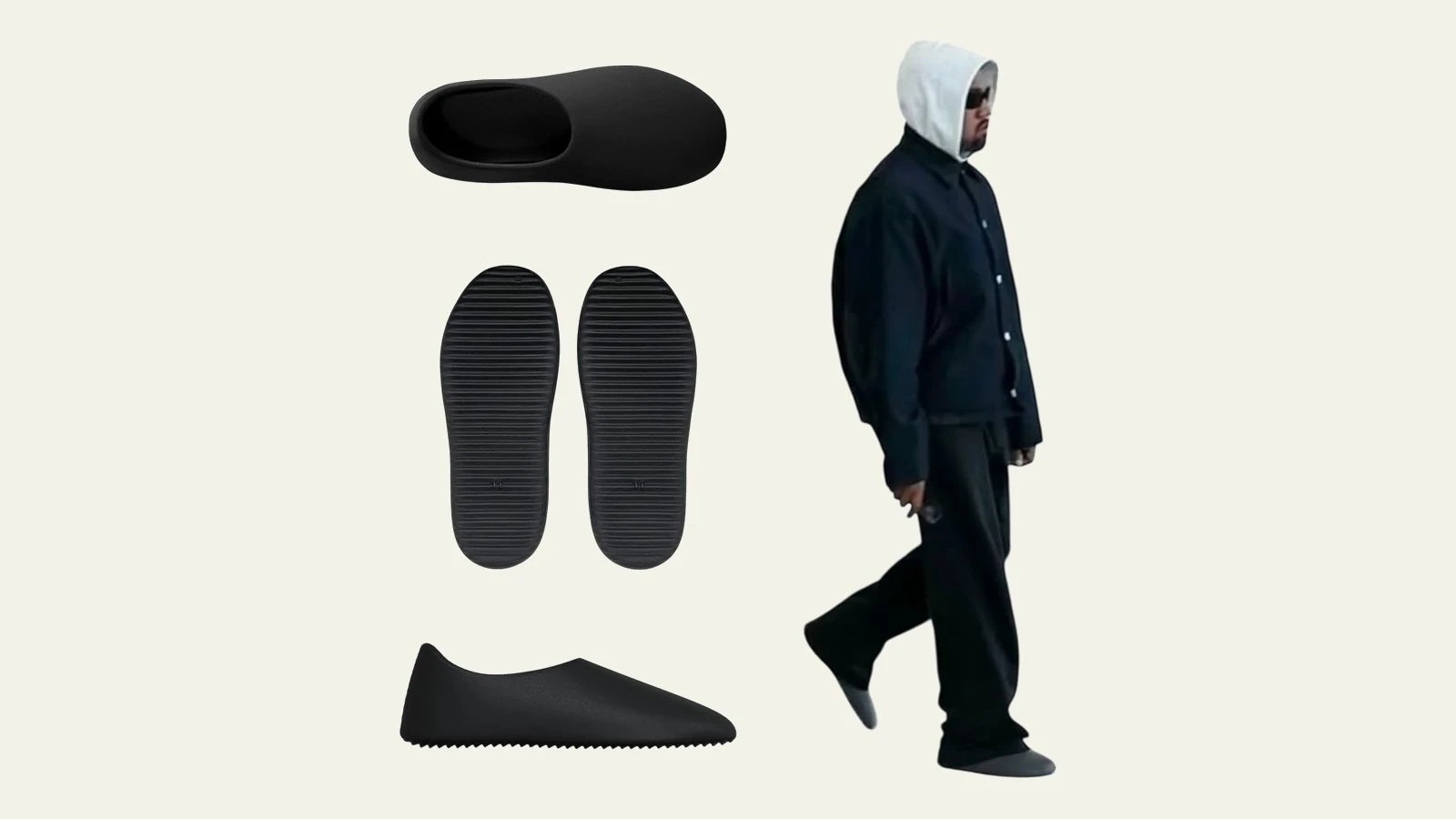 Как Канье Уэст рекламирует новые тапочки YZY SL-01