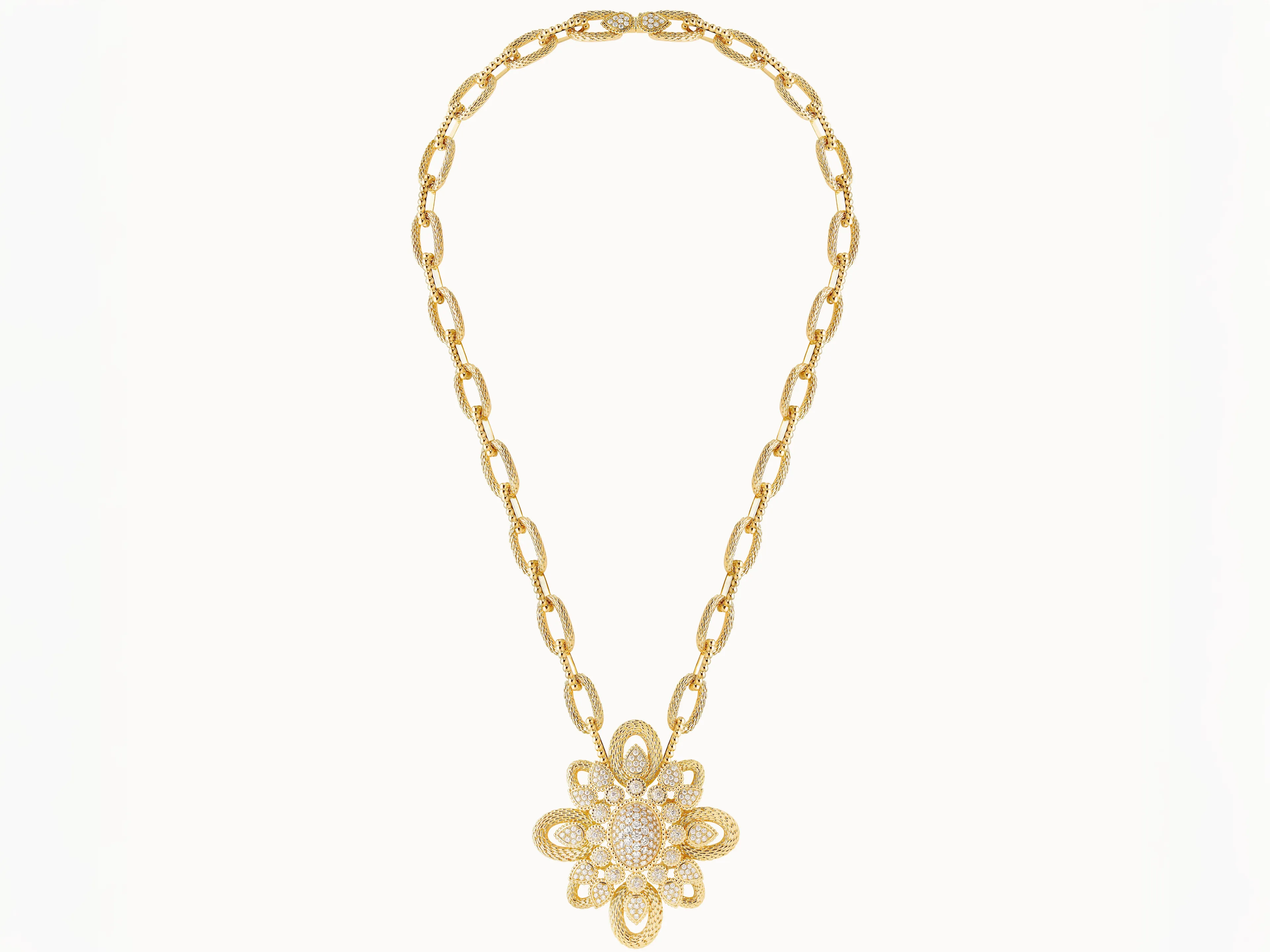 Винтажное колье Serpent Bohème, усыпанное бриллиантами, из желтого золота