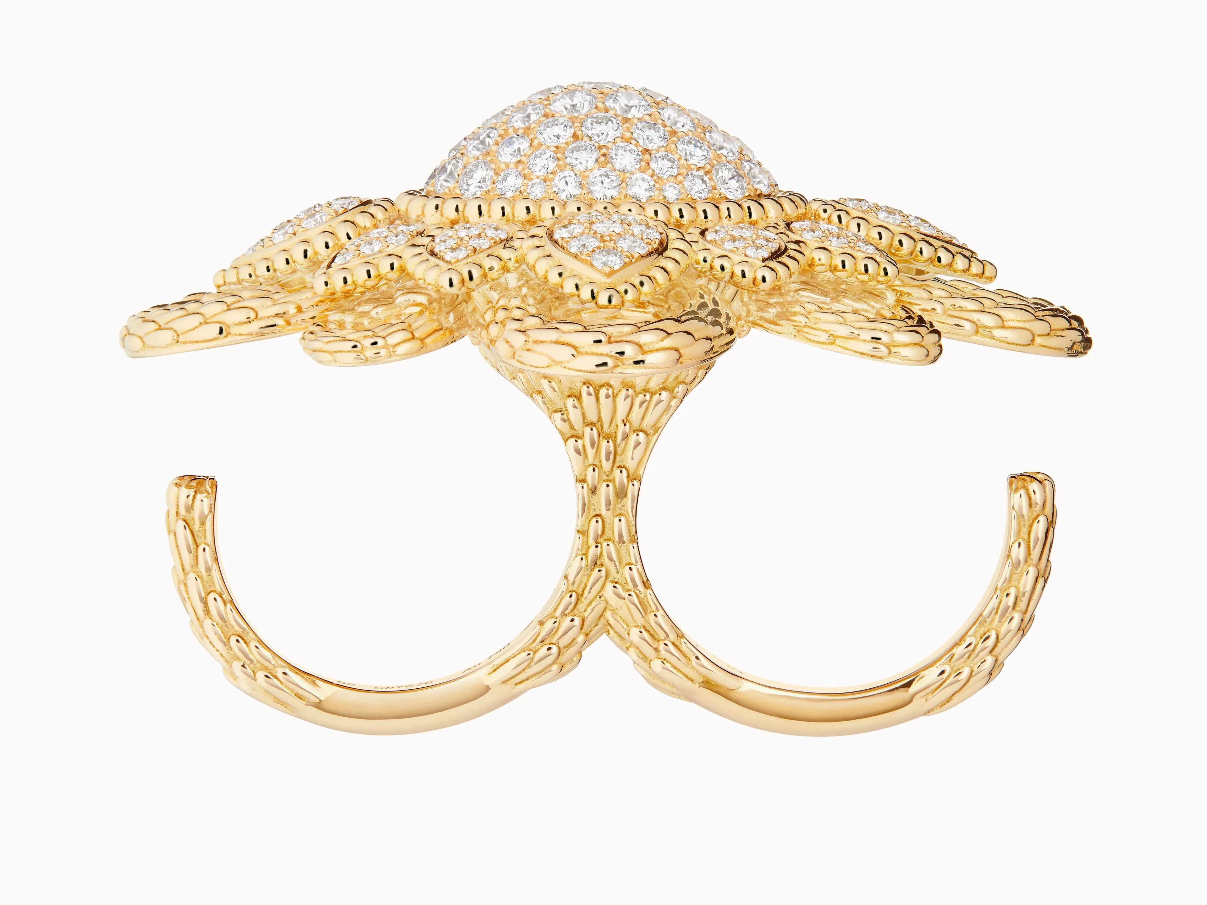 Винтажное кольцо на два пальца в богемном стиле со змеей