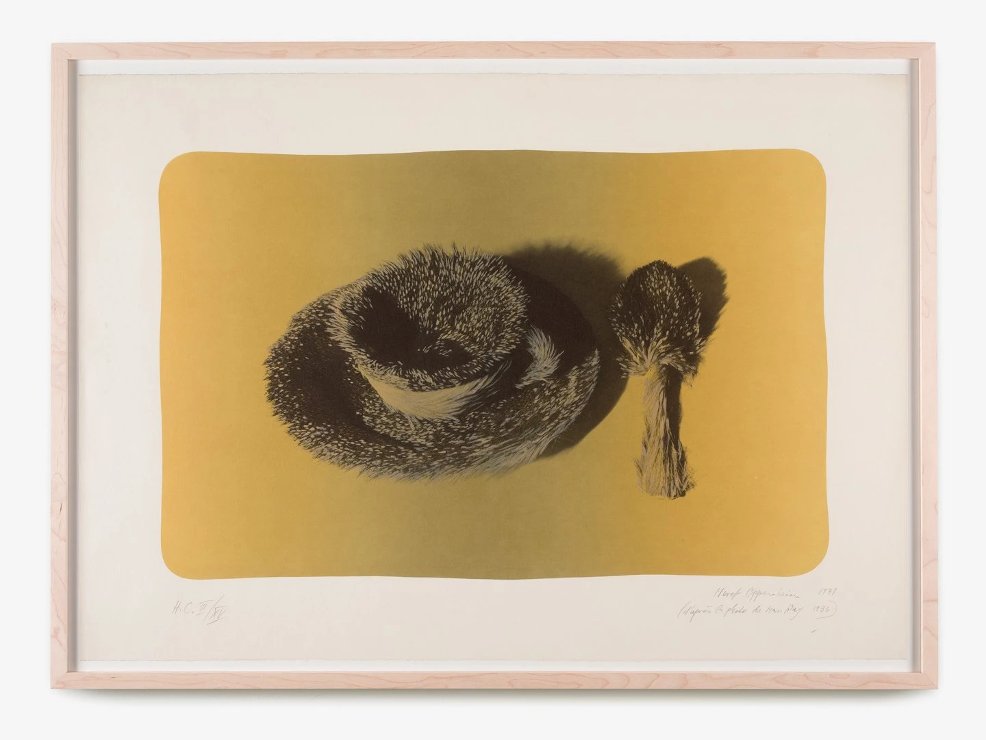Meret Oppenheim, Poster Pelztasse (fond jaune), 1971 | artcologne.com
