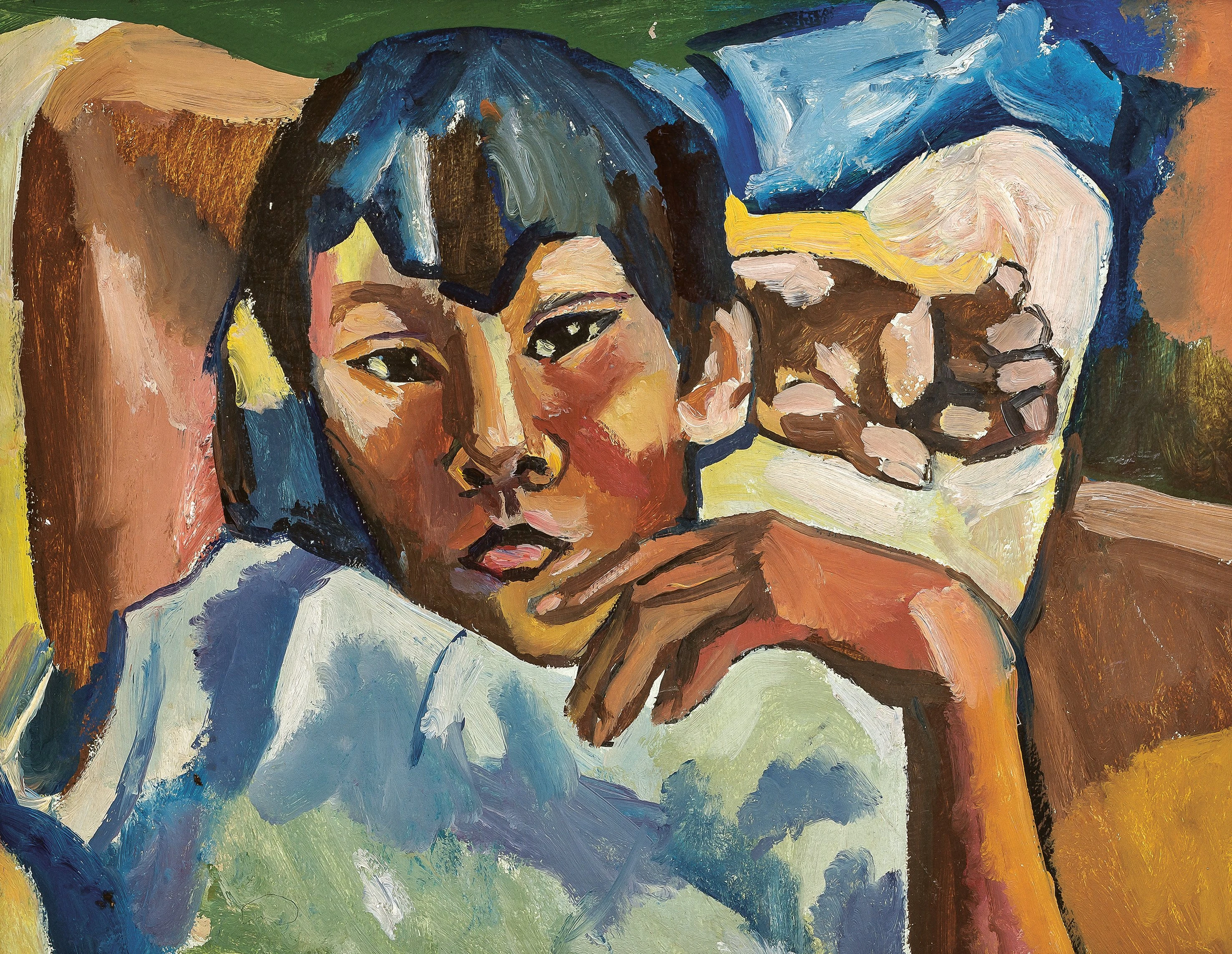 Шаймардан Сариев, «Ұлымның портреті», 1987, Collection of Almaty Museum of Arts
