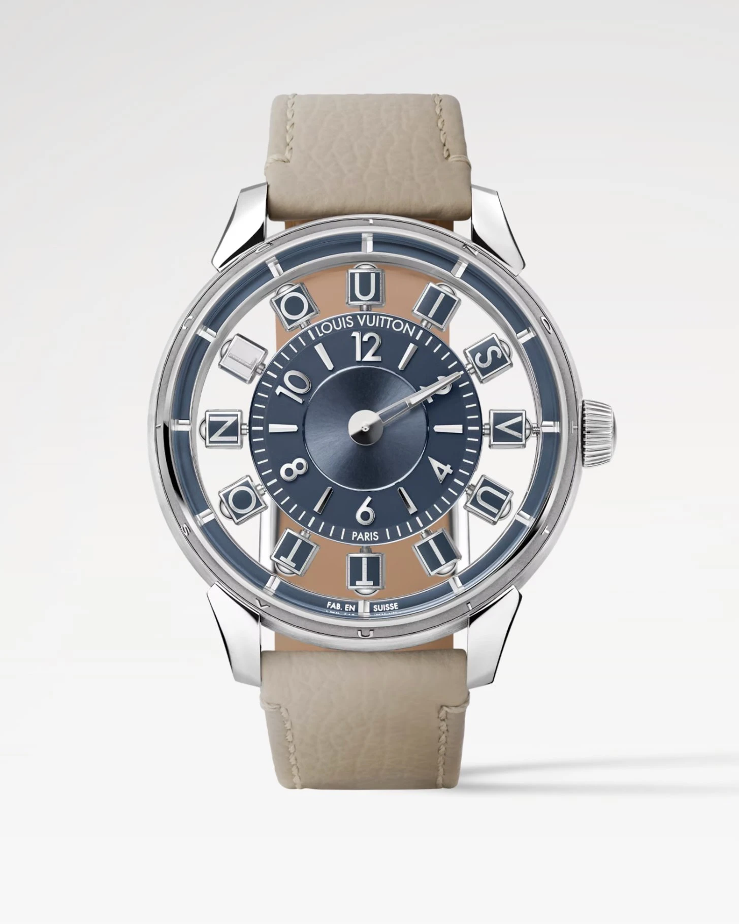 Tambour Taiko Spin Time Air, Automatic, 42.5 mm, White gold