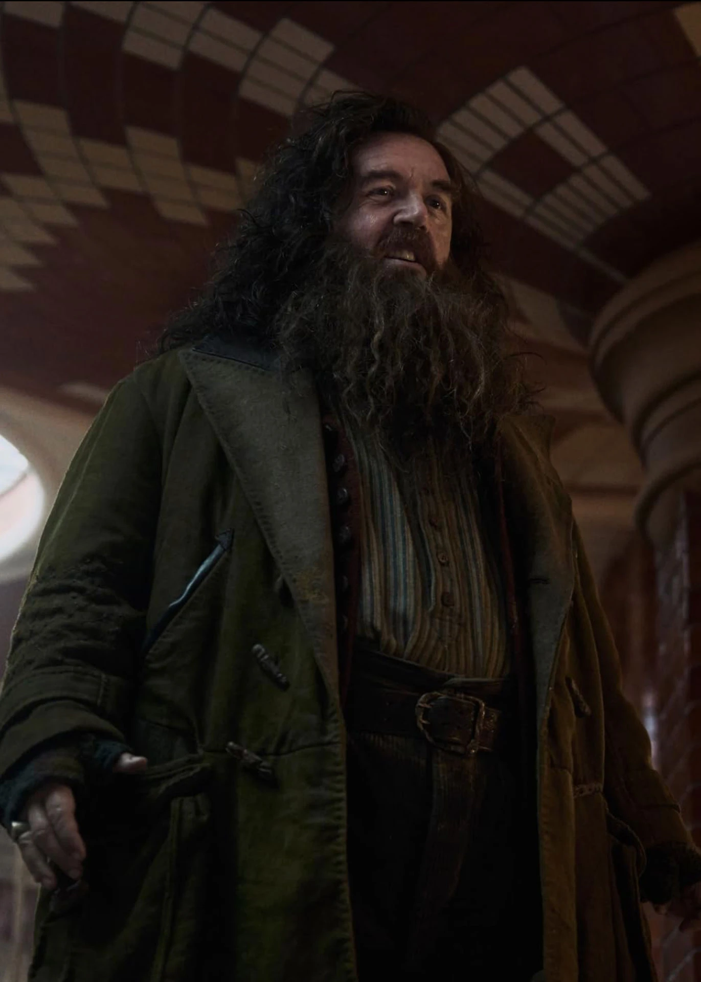 Ник Фрост в роли Рубеуса Хагрида | Кадр из сериала «Гарри Поттер» | IMDb