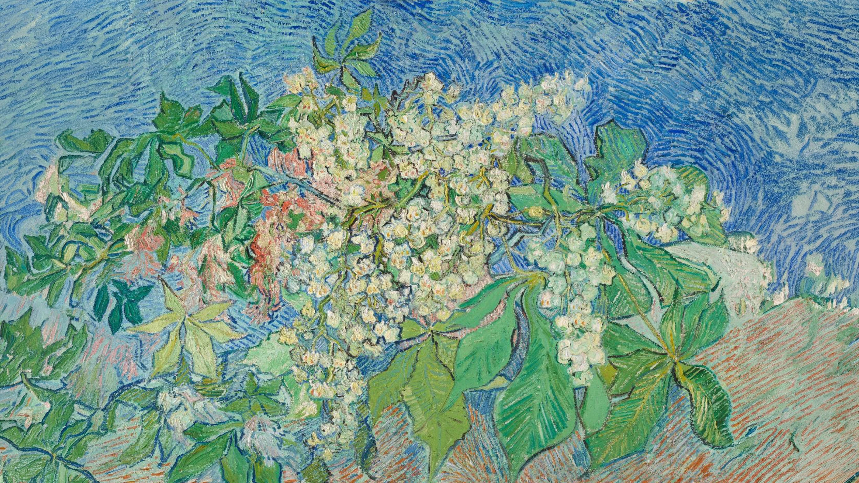 Картина Ван Гога Châtaignier en fleurs roses et blanches
