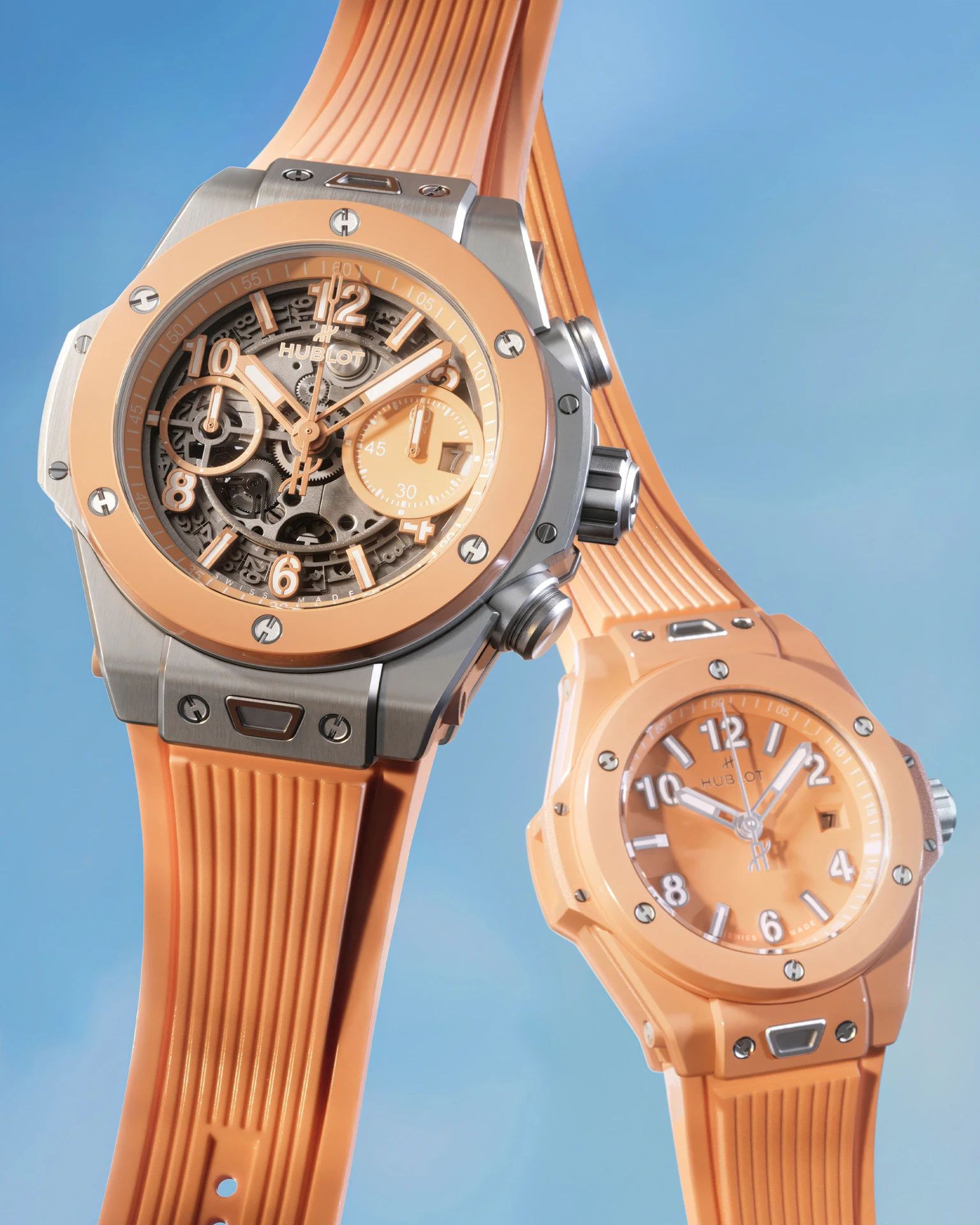 Big Bang Titanium Peach Ceramic және Big Bang Peach Ceramic | Hublot баспасөз қызметінің мұрағаты