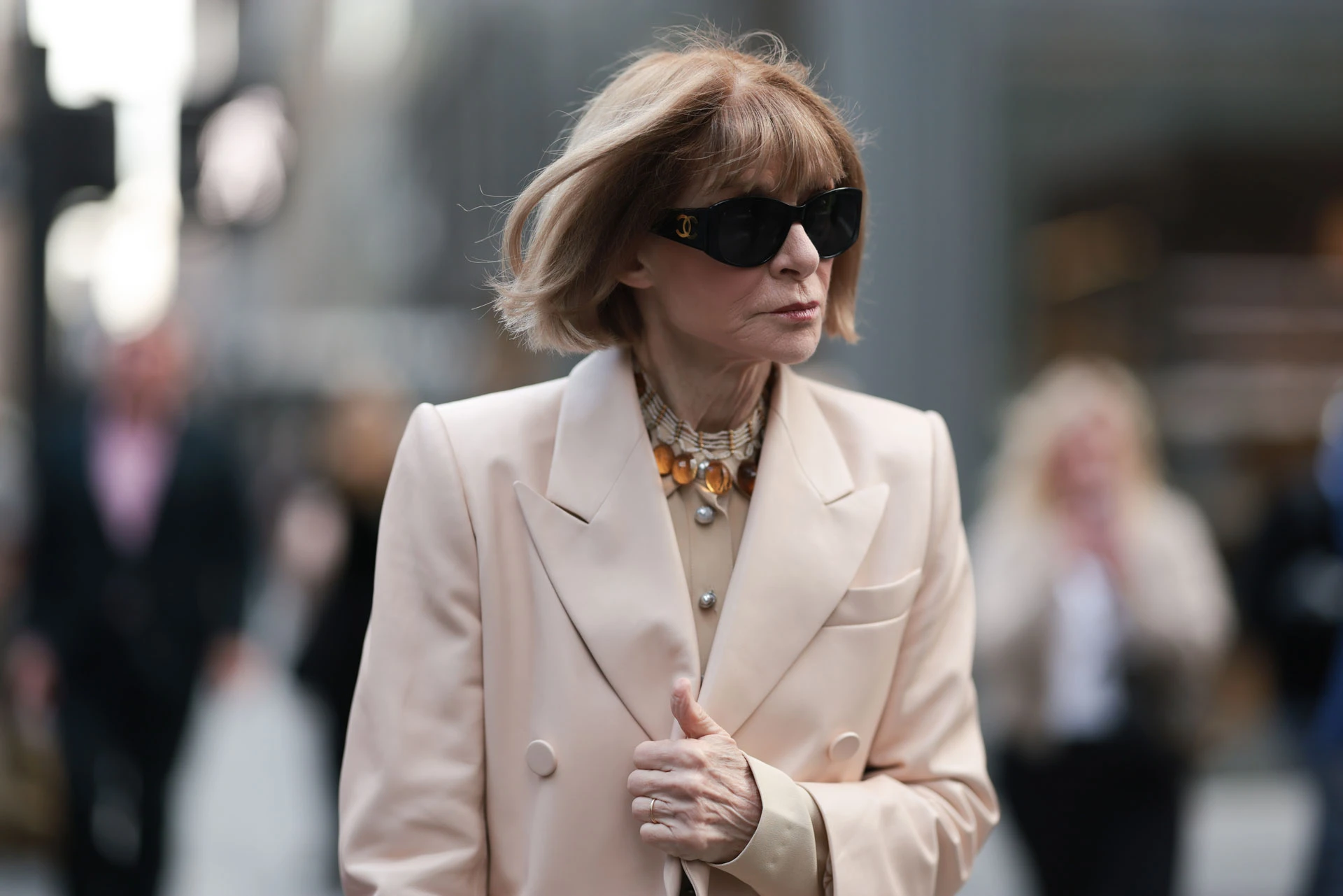 Анна Винтур перед показом Ralph Lauren во время Недели моды в Нью-Йорке 10 сентября 2025 года | Фотограф: Джереми Моэллер | Getty Images