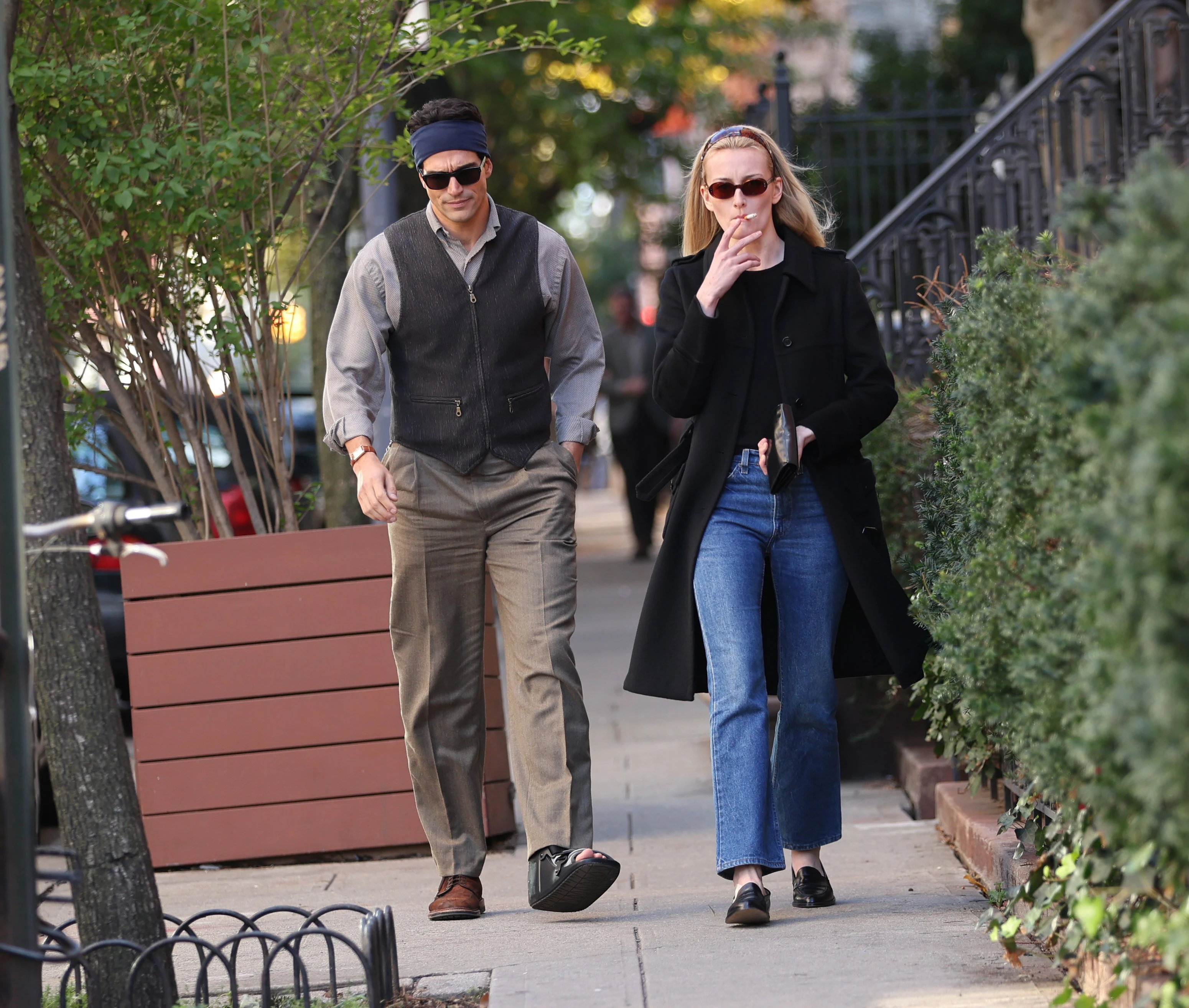 Пол Келли и Сара Пиджон на съемках сериала «Американская история любви» Photo by Jose Perez | Bauer-Griffin | GC Images