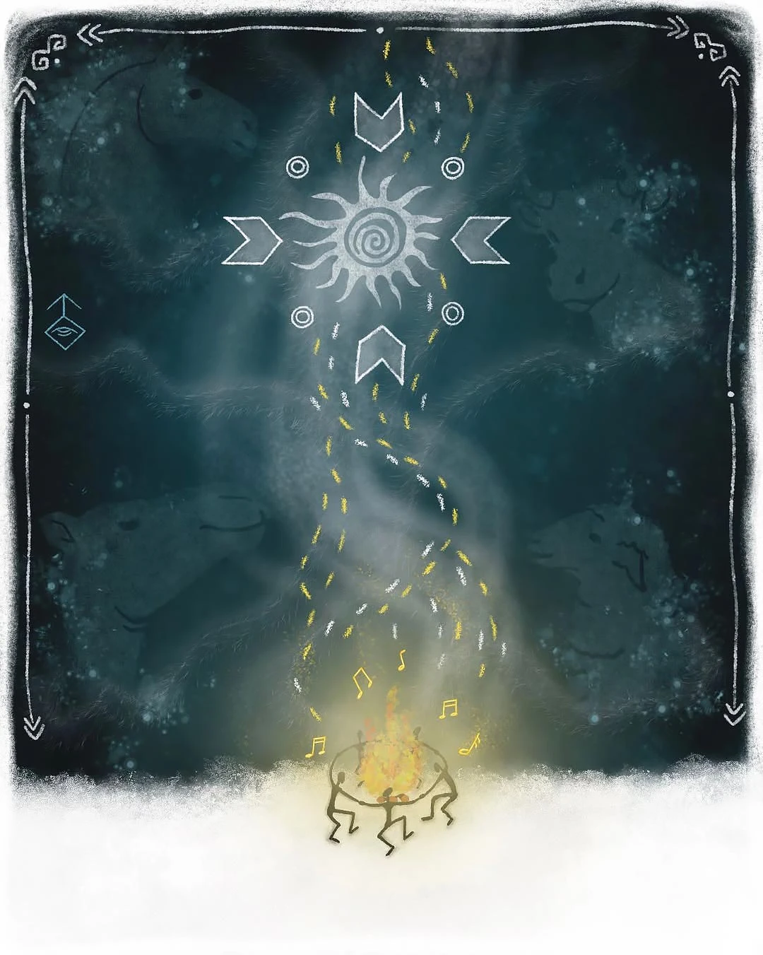 Иллюстрация: праздник Нуртуган — древний тюркский языческий праздник, связанный с зимним солнцестоянием | Томирис Давлетова