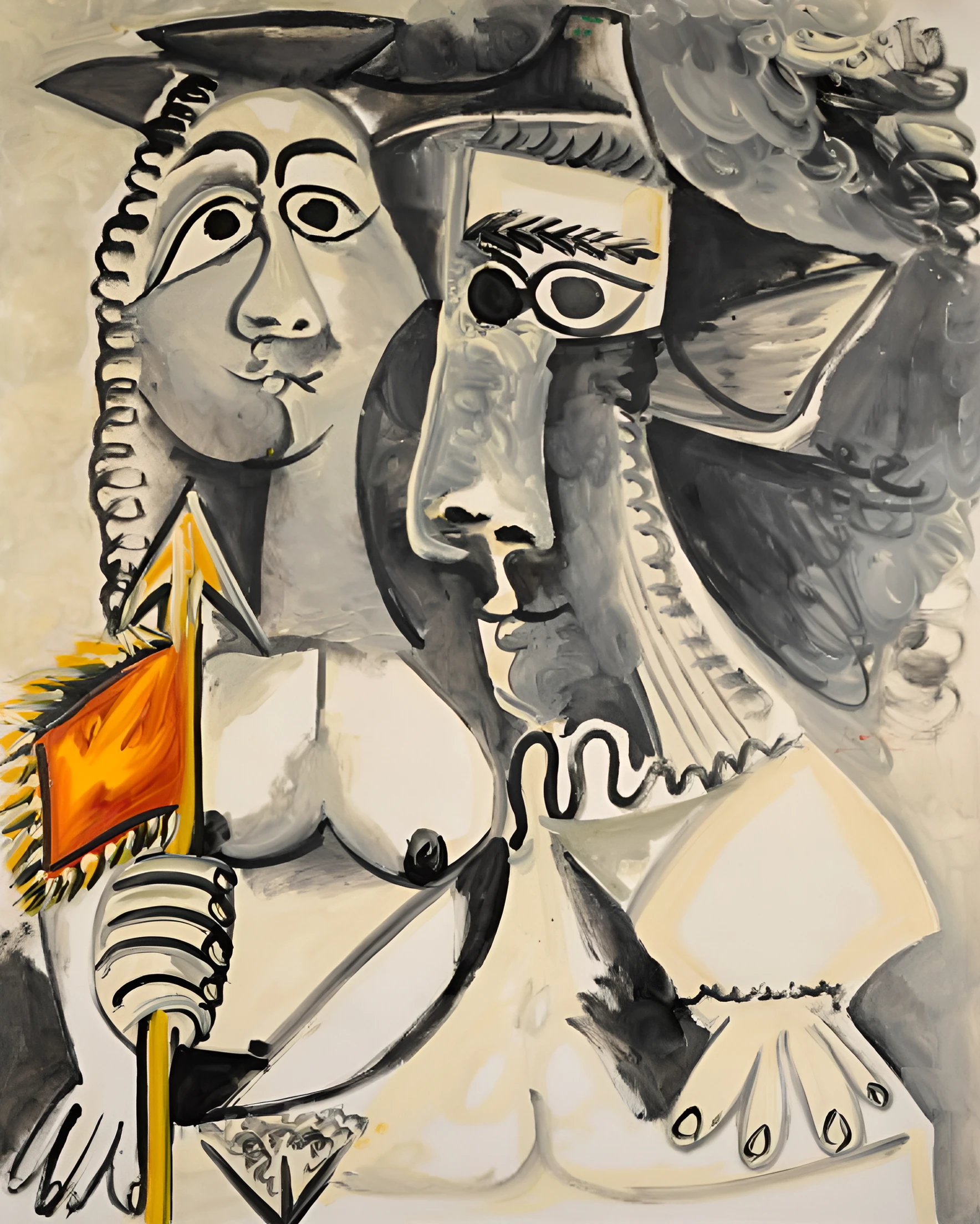 «Обнаженные женщина и мужчина с флажком», Пабло Пикассо | Sotheby's